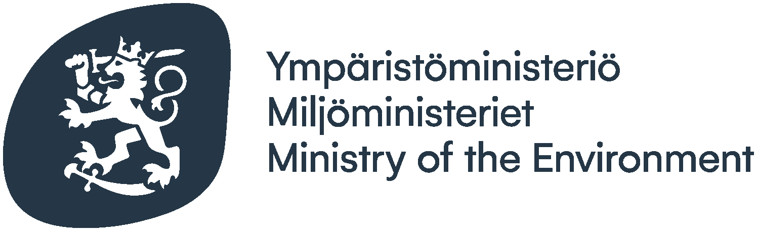 Ympäristöministeriö, Miljöministeriet, Ministry of the Environment logo